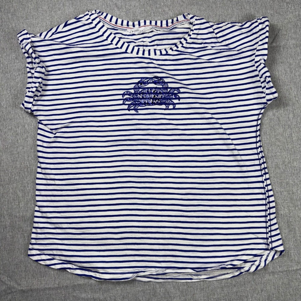 Jane + Delancey Womens Beaded Crab T-Shirt Medium Beach Costal